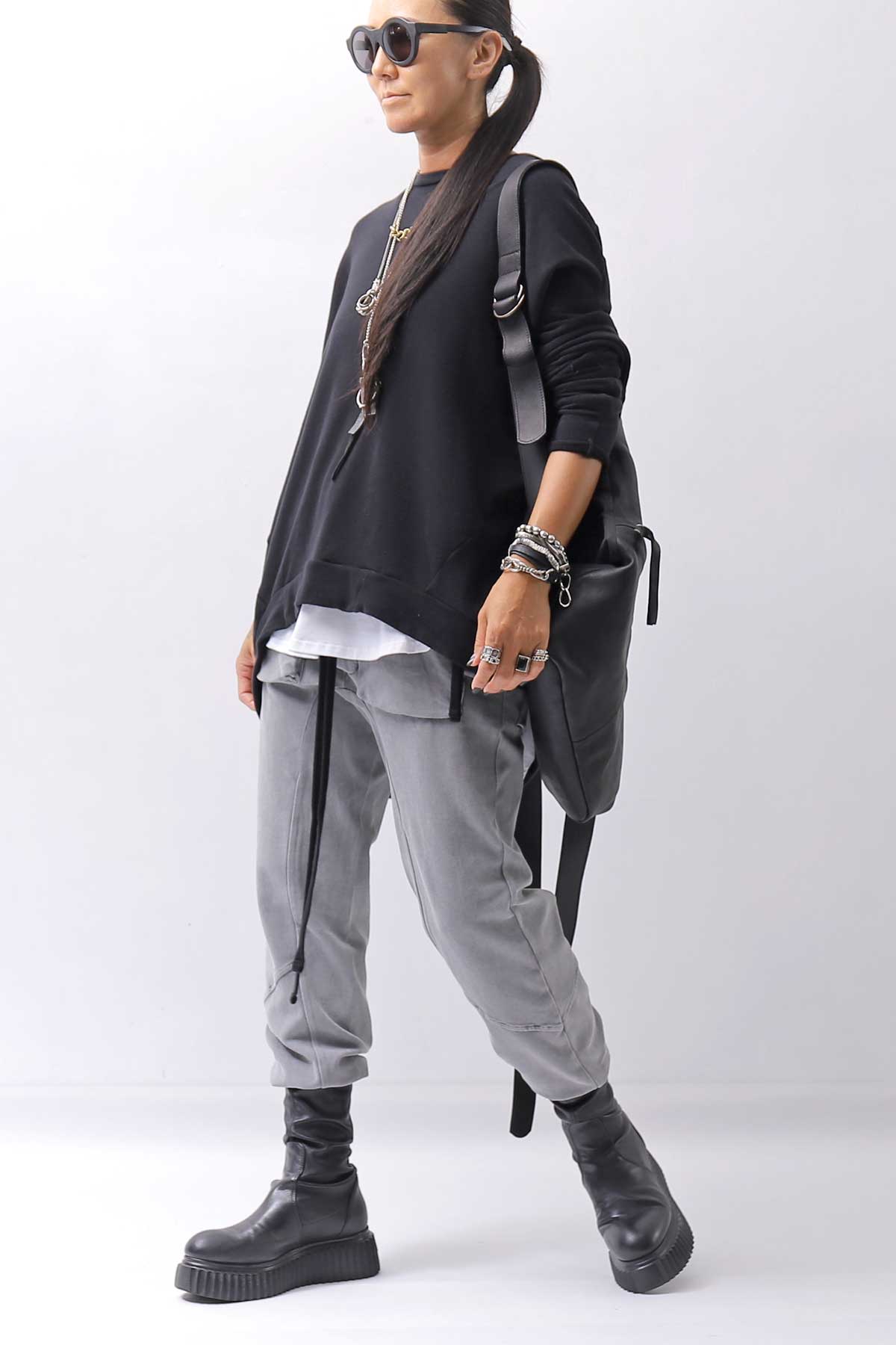 【thom/krom】 UNISEX COTTON RIB PANTS MST509_USED GREY