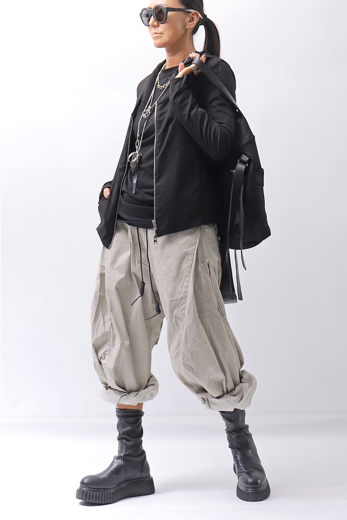 【DANIELE BASTA】 UNISEX 2WAY PATCHWORK SHOULDER BAG_BLACK