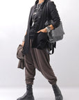 【studio b3】 UNISEX COTTON KNIT BOX SARROUEL RIBBED PANTS SHB2232_TRUFFLE