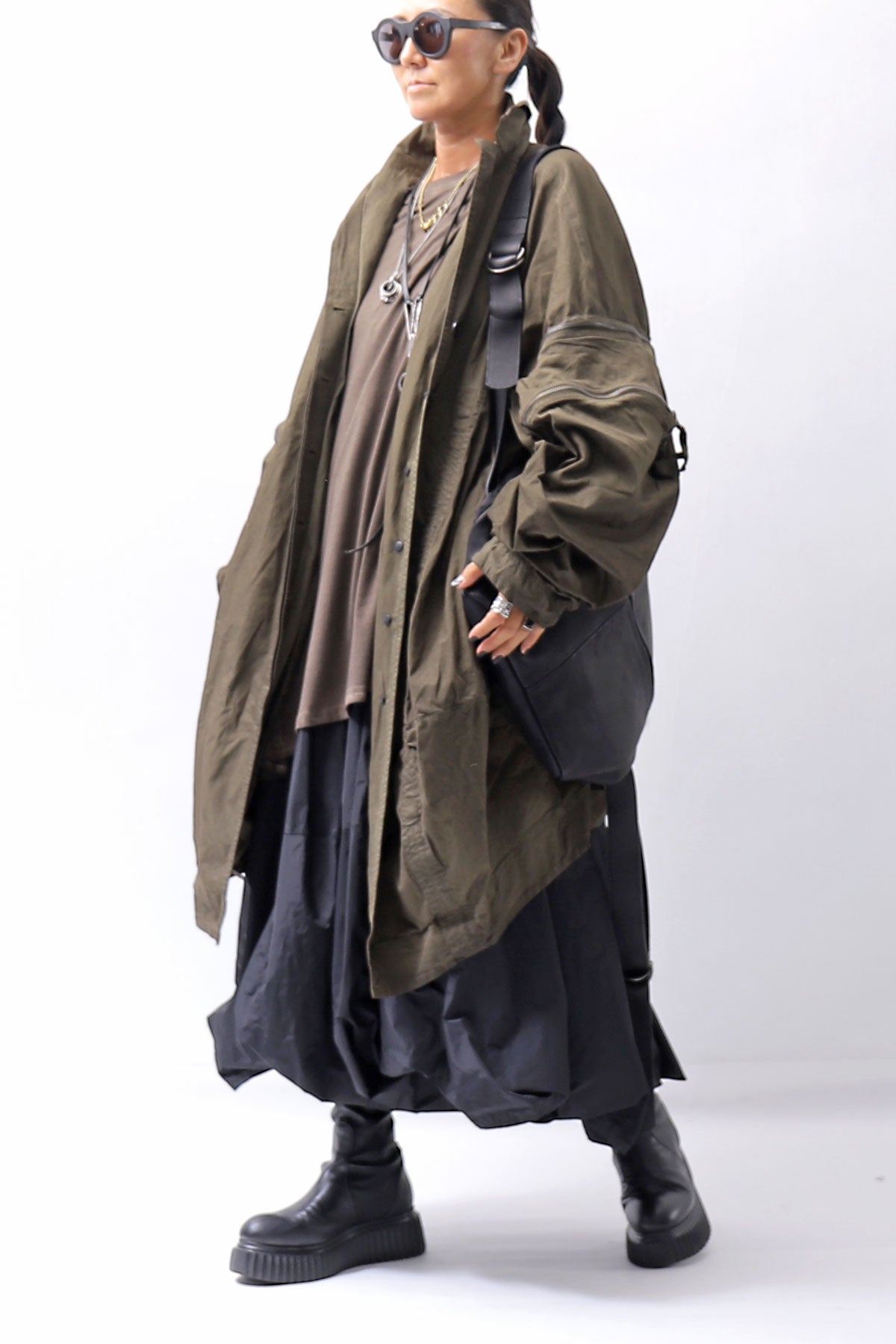 【RUNDHOLZ】 UNISEX DESIGN POCKET BLOUSON COAT 260 1208_KHAKI CLOUD