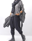 【studio b3】 UNISEX COTTON KNIT BOX SARROUEL RIBBED PANTS SHB2232_BLACK