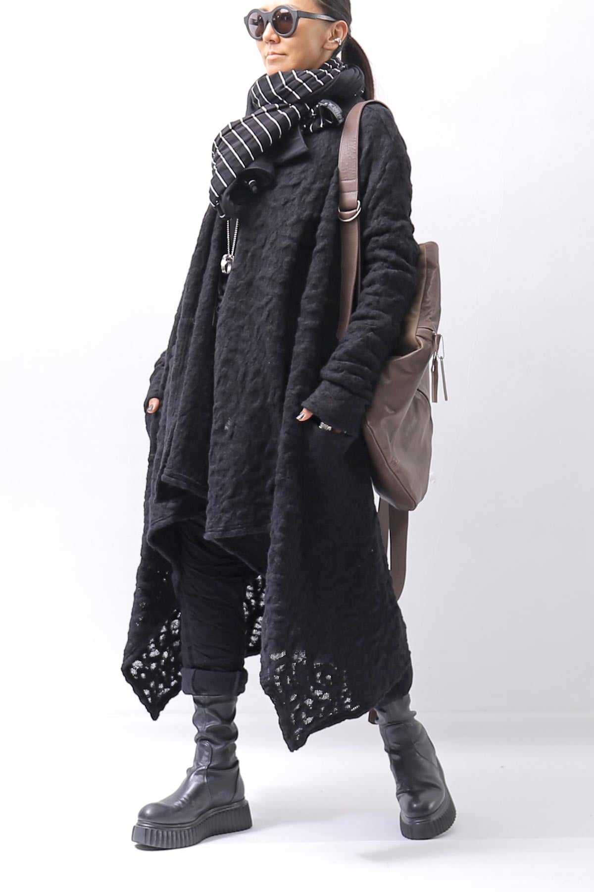 【studio b3】 UNISEX CRINKLED SOFT COTTON PANTS RBB1972_BLACK