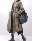 【RUNDHOLZ】 UNISEX ZIPED POCKETS&HOOD LONG COAT 260 1208_DUNE