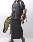 【thom/krom】 FRONT ZIP SWEAT TOPS WS498_BLACK