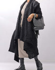 【NOSTRASANTISSIMA】 UNISEX JACQUARD LONG CARDIGAN MW159_BLACK