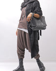【studio b3】 UNISEX COTTON KNIT ASYMMETRIC HEM TOP SHB2235_TRUFFLE