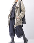 【RUNDHOLZ】 DENIM GLOSS WIDE SARRUEL PANTS 206_INDIGO BLACK GLOSS