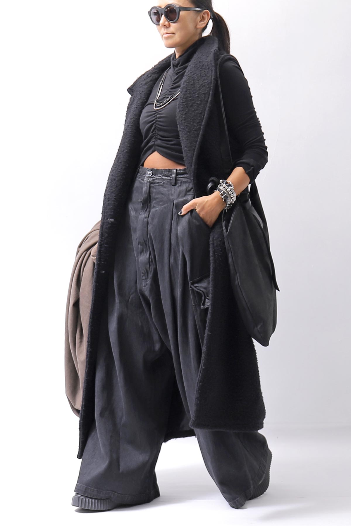 【RUNDHOLZ】 DENIM GLOSS BAGGY PANTS 103_BLACK GLOSS