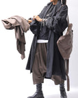 【RUNDHOLZ】 DENIM GLOSS OVERSIZED LIGHT COAT 103_BLACK GLOSS