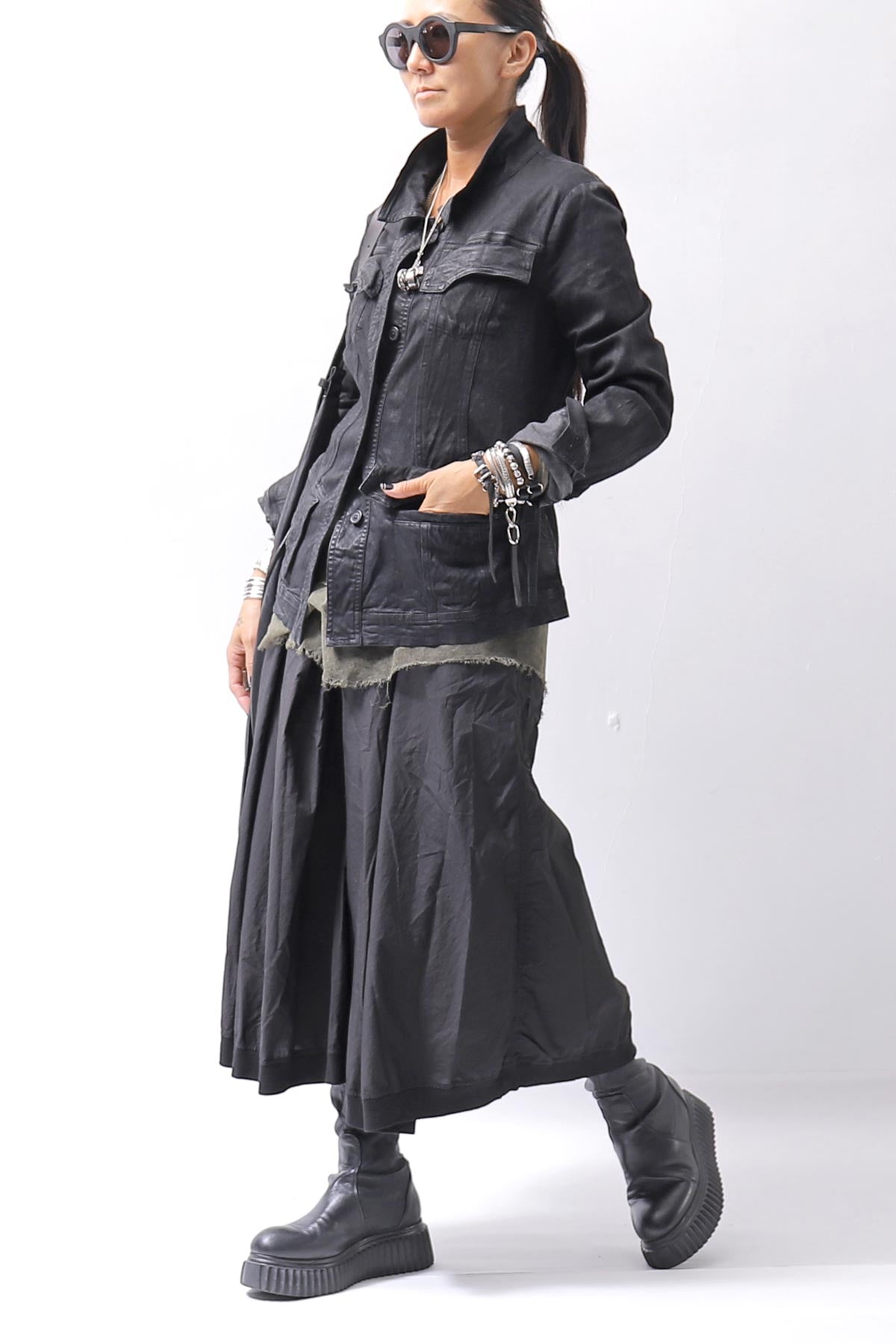 【RUNDHOLZ】 DENIM GLOSS JACKET 103_BLACK GLOSS