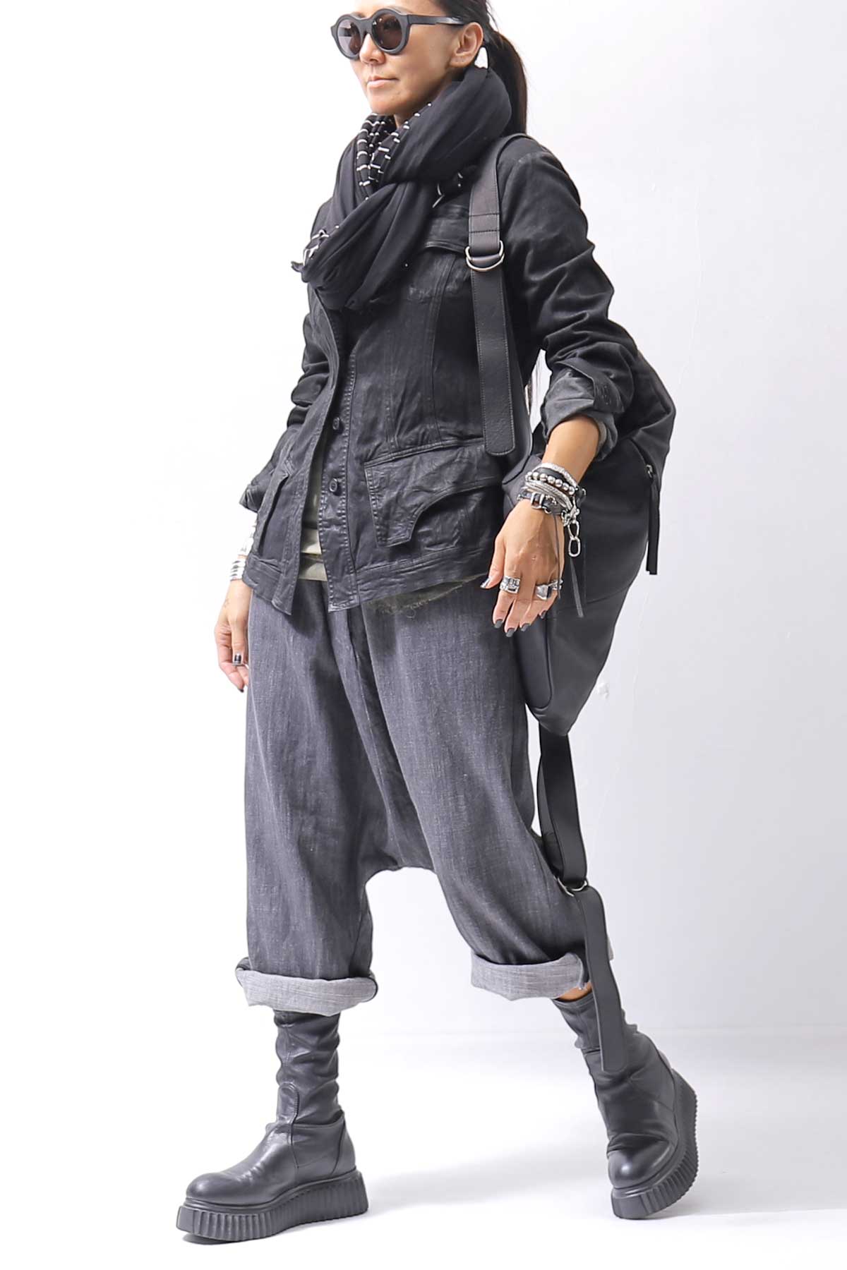 【RUNDHOLZ】 DENIM GLOSS JACKET 103_BLACK GLOSS