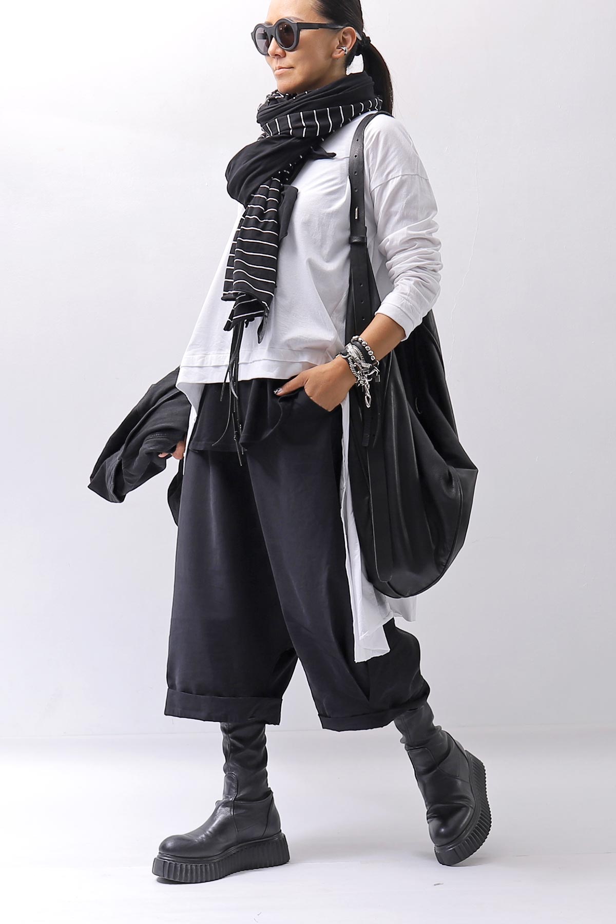 【studio b3】 ASYMMETRY COTTON LONG SLEEVE TOP RBB1982_WHITE