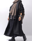 【RUNDHOLZ】 OVER SIZED BIG LAPEL LONG COAT_BLACK MEL