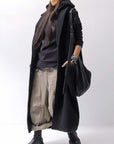 【bajra】 UNISEX SUPER STRETCH SWEAT BACKDRAPE HOODIE 159QK03_BLACK