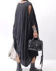 【RUNDHOLZ】 2WAY HOLE ASYMMETRY DRAPE LONG TOP DRESS 252 0937_BLACK