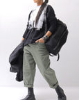 【NOSTRASANTISSIMA】UNISEX STRETCH COTTON LOW CROTCH DENIM PANTS P102_MATCHA LATTE