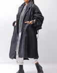 【RUNDHOLZ】 DENIM GLOSS OVERSIZED LIGHT COAT 103_BLACK GLOSS