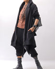 【bajra】 UNISEX 2WAY SWEAT ZIP-UP CARDIGAN 160QK03_BLACK