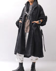 【RUNDHOLZ】 DENIM GLOSS OVERSIZED LIGHT COAT 103_BLACK GLOSS