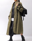 【bajra】 UNISEX TWILLED COTTON BACK DRAPE CARDIGAN COAT 160QB01LG_KHAKI BROWN