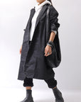 【bajra】 UNISEX TWILLED COTTON BACK DRAPE SHIRT CARDIGAN 160QB01SH_BLACK