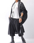 【studio b3】 UNSEX DENIM&SWEAT BOX SARROUEL PANTS RBB1974_BLACK