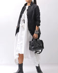 【RUNDHOLZ】 GRUNGE COTTON LACE & STRETCH JACKET _BLACK GLOSS