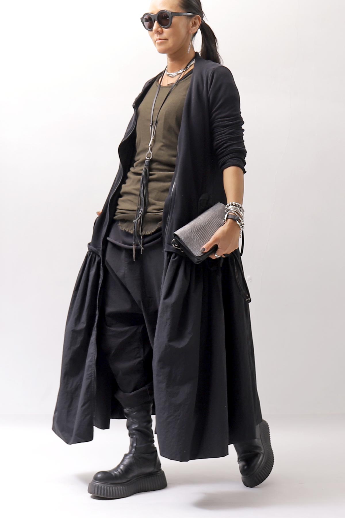 【RUNDHOLZ】 BOILED WOOL & SOFT WOOL KNIT CARDIGAN COAT 388 1203_BLACK