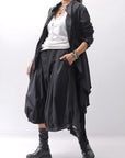 【RUNDHOLZ】 UNISEX BACK FLAP BALOON SARROUEL PANTS _BLACK GLOSS