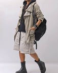 【thom/krom】 UNISEX STRETCH COTTON HALF PANTS MP33_VEGETAL STONE