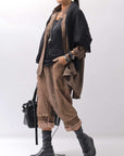 【studio b3】 OVERSIZED BACK BUTTON SHIRT TOP NB2070_COPPER OLD DYE