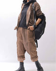 【studio b3】 UNISEX MIX MATERIAL PATCHED SARROUEL PANTS NB2106_COPPER OLD DYE