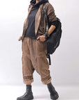 【studio b3】 OVERSIZED BACK BUTTON SHIRT TOP NB2070_COPPER OLD DYE
