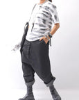【RUNDHOLZ】 UNISEX STRETCH COTTON GLOSS SARRUEL PANTS _BLACK GLOSS