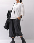 【NOSTRASANTISSIMA】 OVERSIZED VISCOSE&SILK TOP M03_WHITE