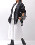 【NOSTRASANTISSIMA】 OVERSIZED VISCOSE&SILK TOP M03_WHITE