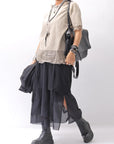 【studio b3】 ASYMMETRY LAYERED SKIRT MLB950_BLACK