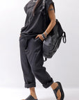 【Alès Dacchia】 UNISEX LEATHER TONG CITY SANDAL_BLACK