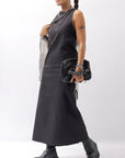 【Primordial is Primitive】 BACK CROSSED TANK DRESS 412LS_BLACK