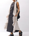 【Primordial is Primitive】 BACK CROSSED TANK DRESS 412LS_BLACK