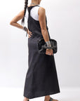 【Primordial is Primitive】 BACK CROSSED TANK DRESS 412LS_BLACK