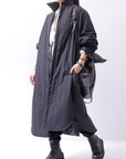 【Alès Dacchia】 UNISEX OVERSIZED LIGHT PADDED LONG SHIRT SH1099_BLACK