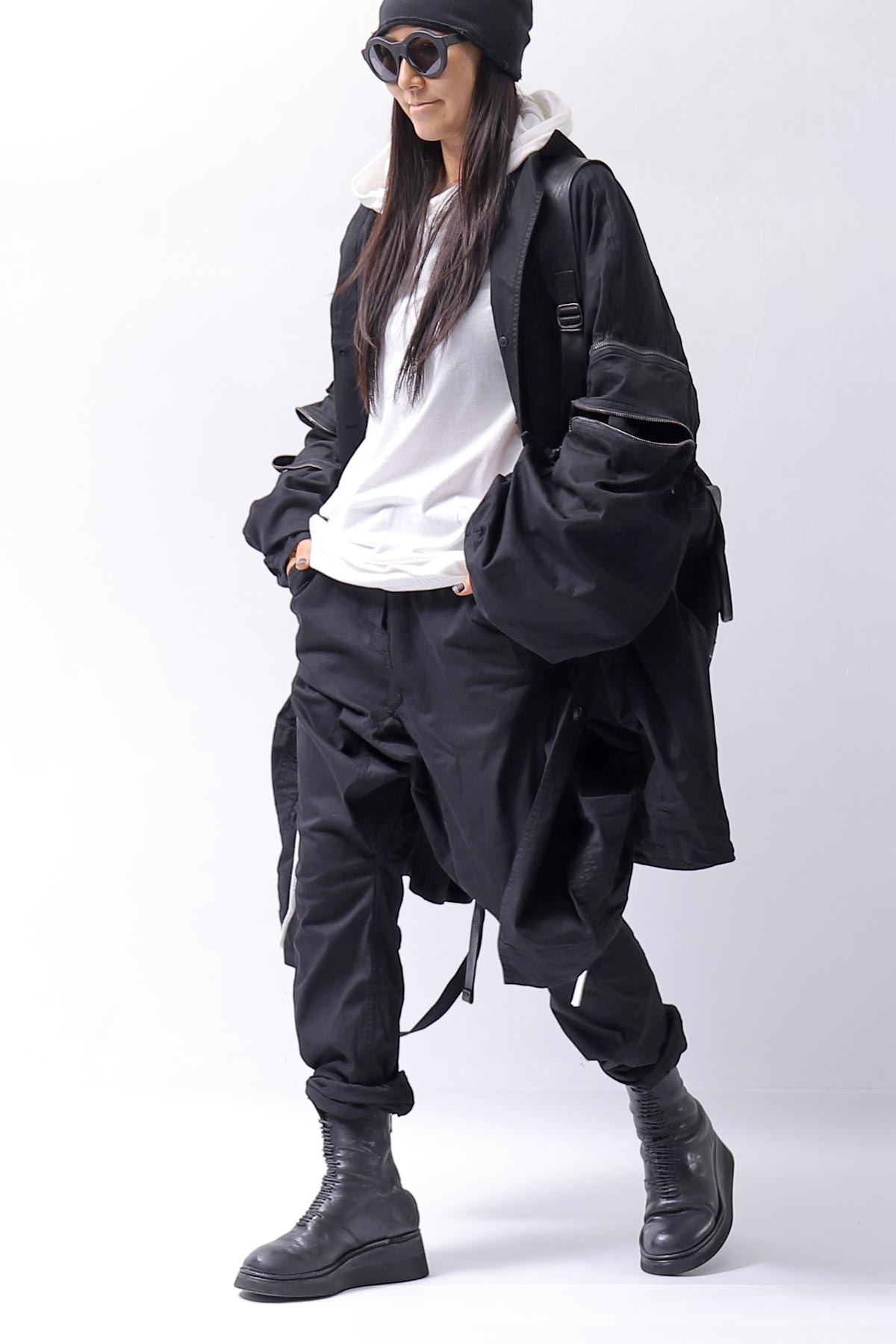 【RUNDHOLZ】 UNISEX ICONIC COTTON SARROUEL PANTS 260 0111_BLACK