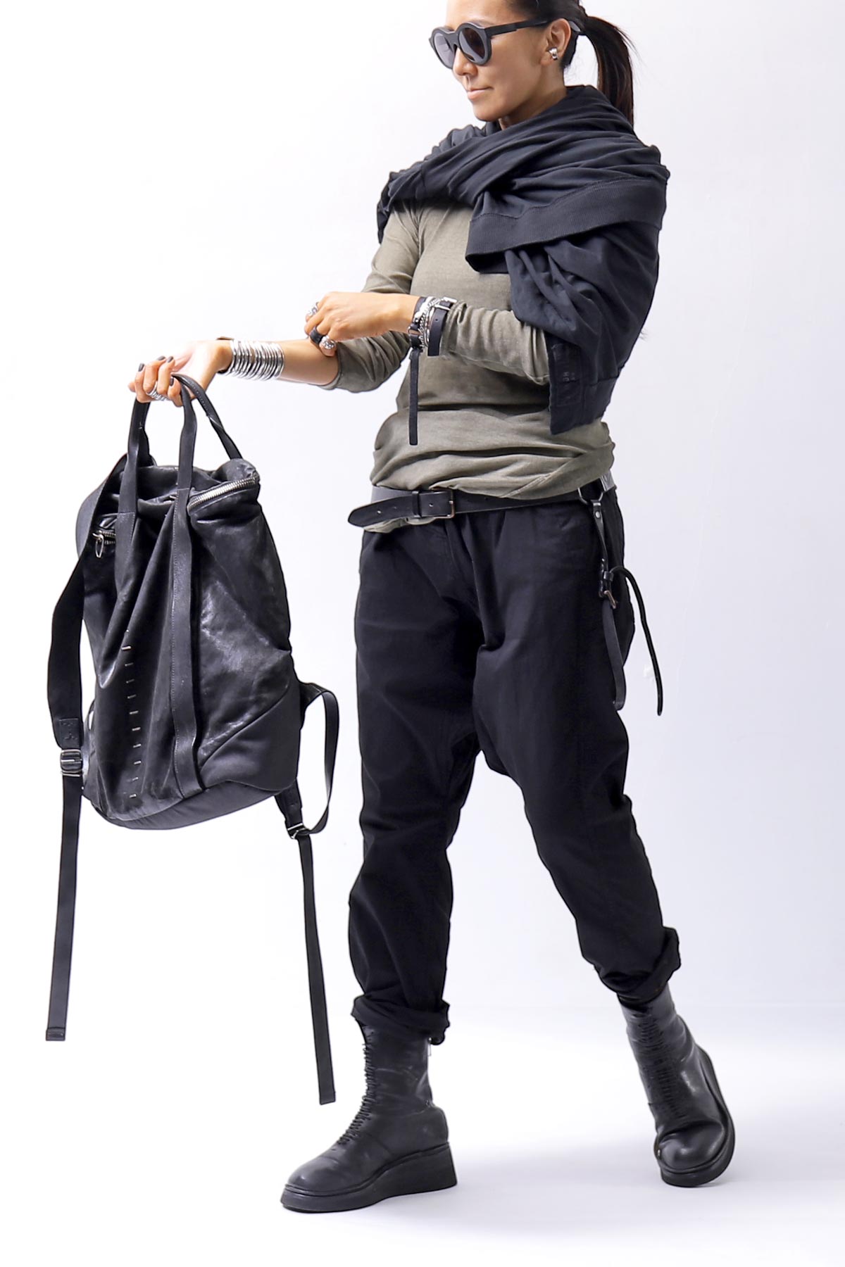 【RUNDHOLZ】 UNISEX ICONIC COTTON SARROUEL PANTS 260 0111_BLACK