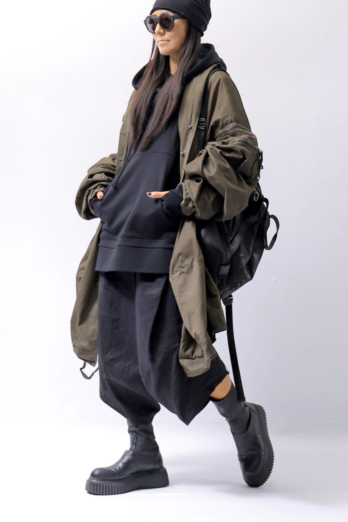 【RUNDHOLZ】 UNISEX DESIGN POCKET BLOUSON COAT 260 1208_KHAKI CLOUD