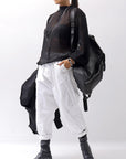【thom/krom】 LONG SLEEVE SEE THROUGH SHIRT WH10_BLACK