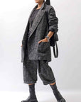 【NOSTRASANTISSIMA】 UNISEX TWEED FRONT TUCK PANTS P118_TWEED BLACK