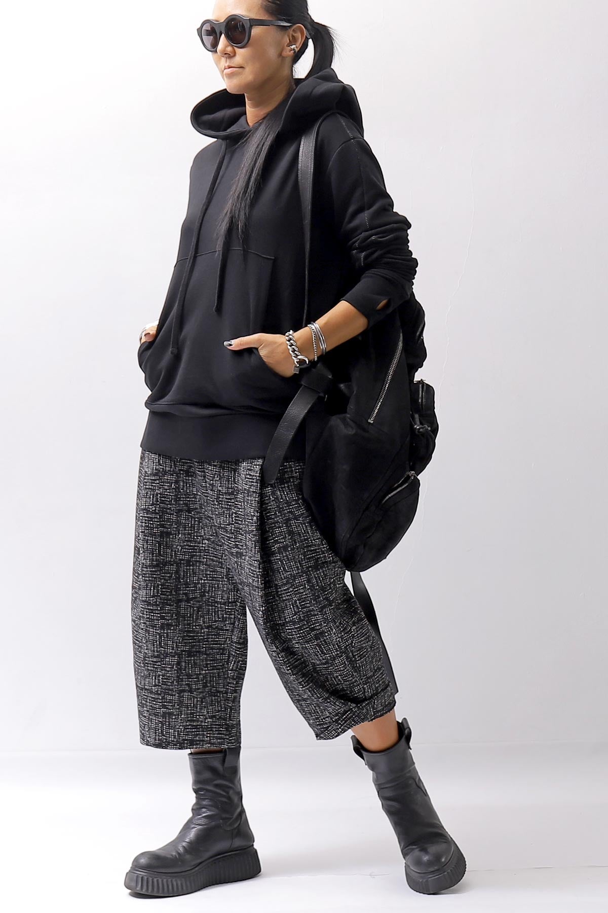 【thom/krom】 UNISEX FRONT POCKET SWEAT HOODIE MS159_BLACK