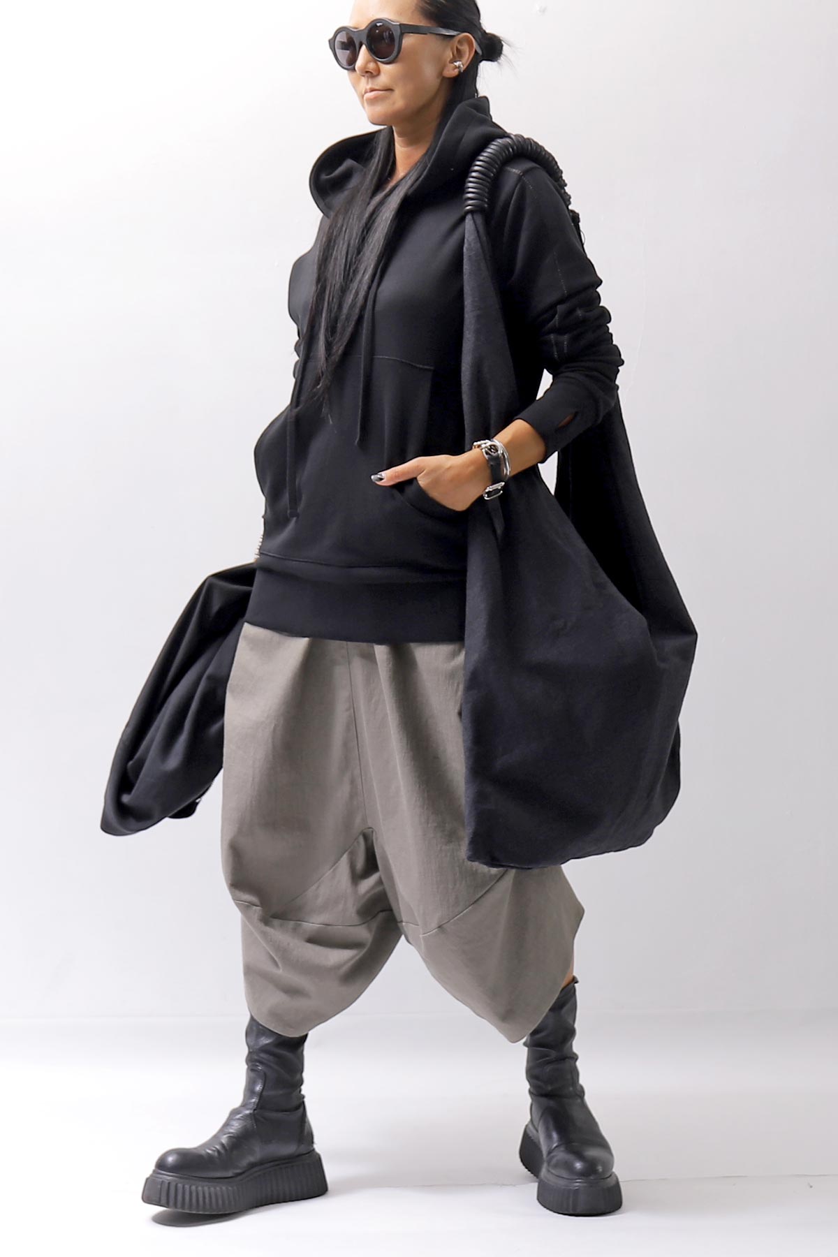 【thom/krom】 UNISEX FRONT POCKET SWEAT HOODIE MS159_BLACK