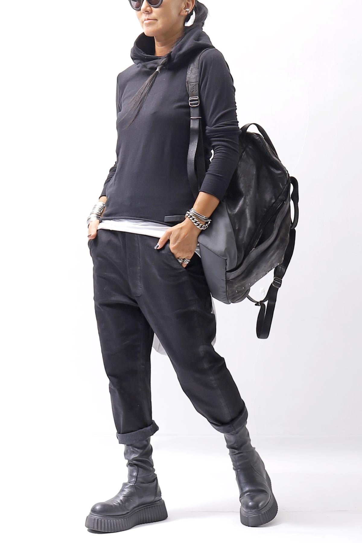 thom/krom】 UNISEX SIDE COATING EASY DENIM PANTS MT87_BLACK